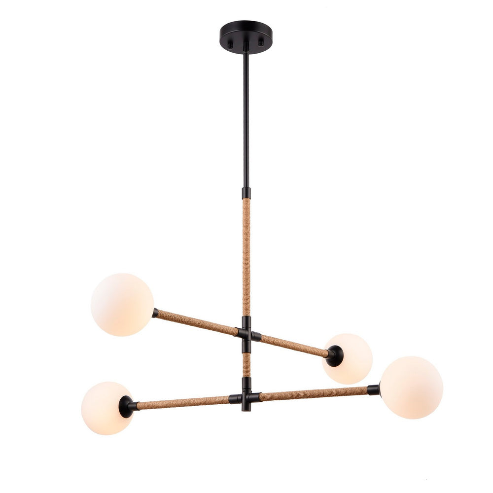 Artcraft Canada - Four Light Chandelier - Capilano - Black- Union Lighting Luminaires Decor