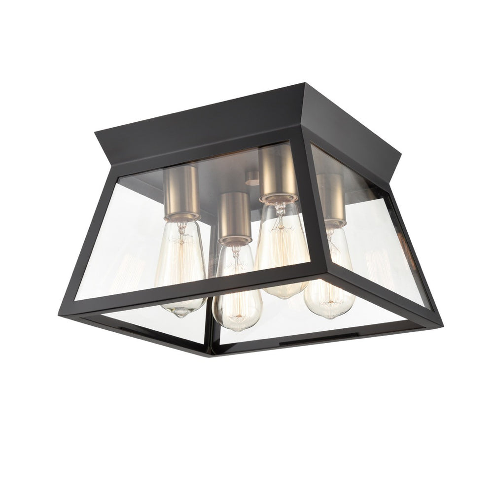 Artcraft Canada - Four Light Flushmount - Lucian - Black and Brushed Brass- Union Lighting Luminaires Decor