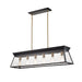 Artcraft Canada - Six Light Island Chandelier - Lucian - Black and Brushed Brass- Union Lighting Luminaires Decor