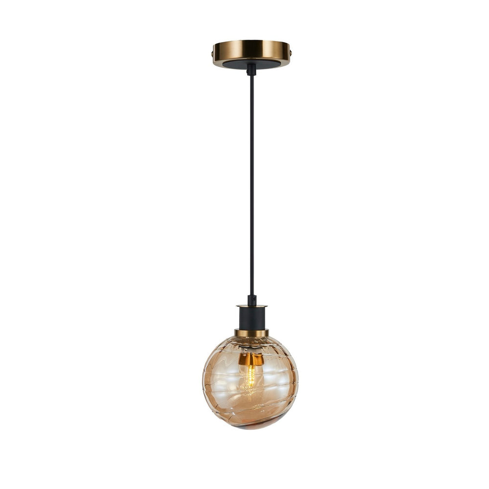 Artcraft Canada - One Light Pendant - Gem - Black and Brushed Brass- Union Lighting Luminaires Decor