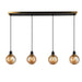 Artcraft Canada - Four Light Island/Pool Table - Gem - Black and Brushed Brass- Union Lighting Luminaires Decor