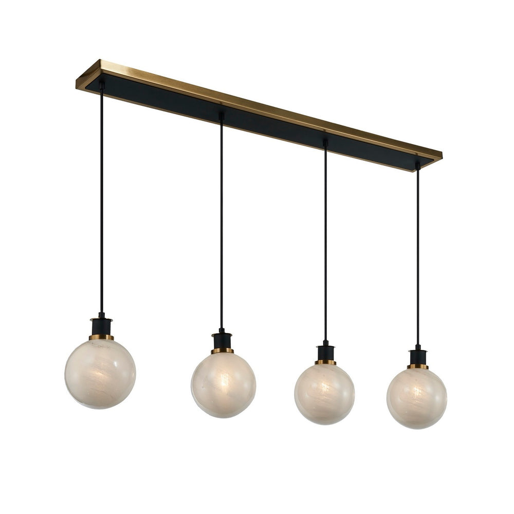 Artcraft Canada - Four Light Island/Pool Table - Gem - Black and Brushed Brass- Union Lighting Luminaires Decor