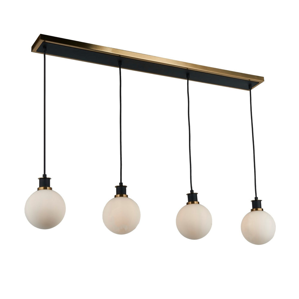 Artcraft Canada - Four Light Island/Pool Table - Gem - Black and Brushed Brass- Union Lighting Luminaires Decor