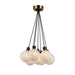 Artcraft Canada - Seven Light Pendant - Gem - Black and Brushed Brass- Union Lighting Luminaires Decor
