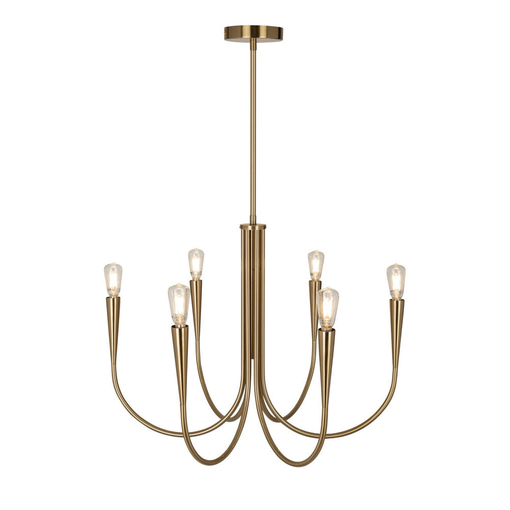 Artcraft Canada - Six Light Chandelier - Bronte - Brass- Union Lighting Luminaires Decor