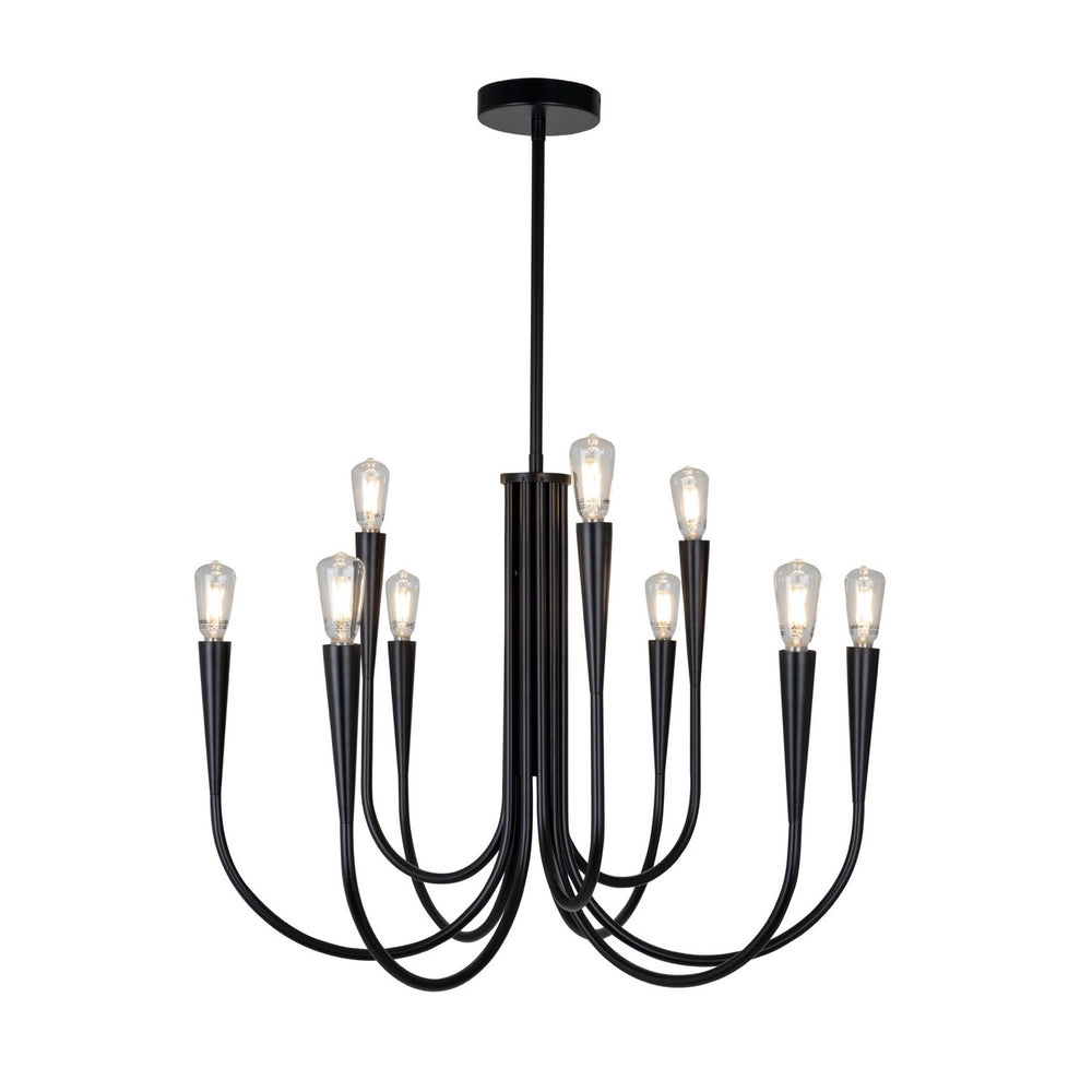 Artcraft Canada - Nine Light Chandelier - Bronte - Black- Union Lighting Luminaires Decor