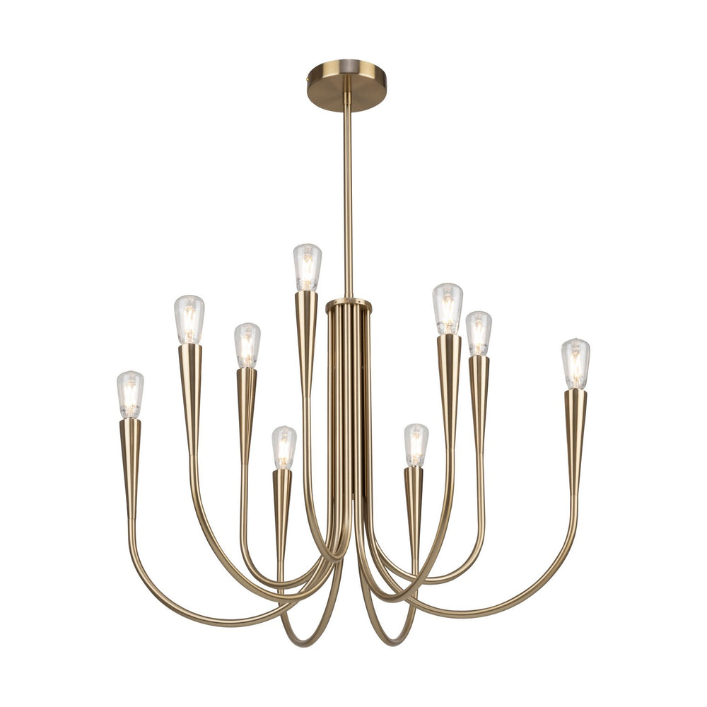 Artcraft Canada - Nine Light Chandelier - Bronte - Brass- Union Lighting Luminaires Decor