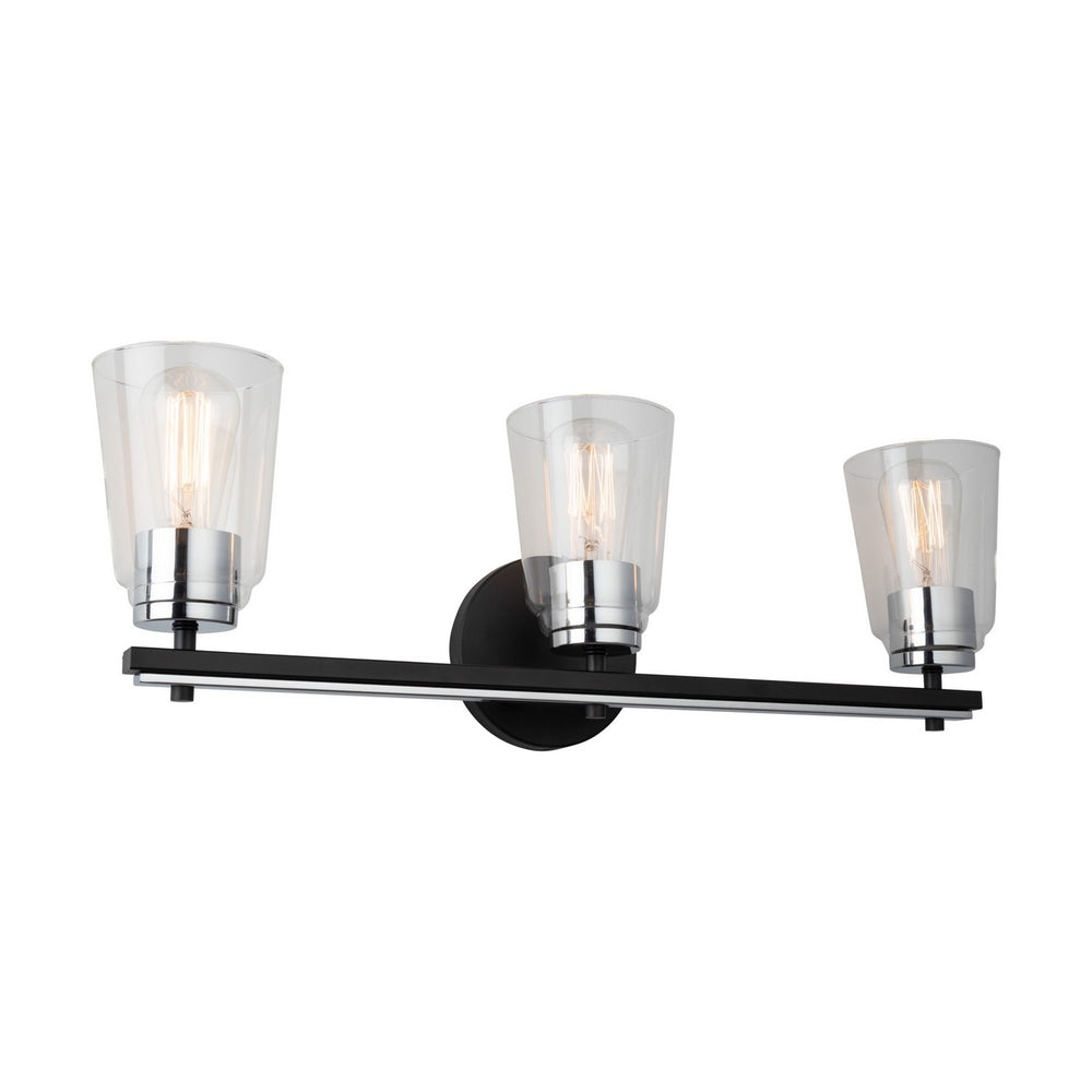 Artcraft Canada - Three Light Bathroom Vanity - Essex - Black and Chrome- Union Lighting Luminaires Decor