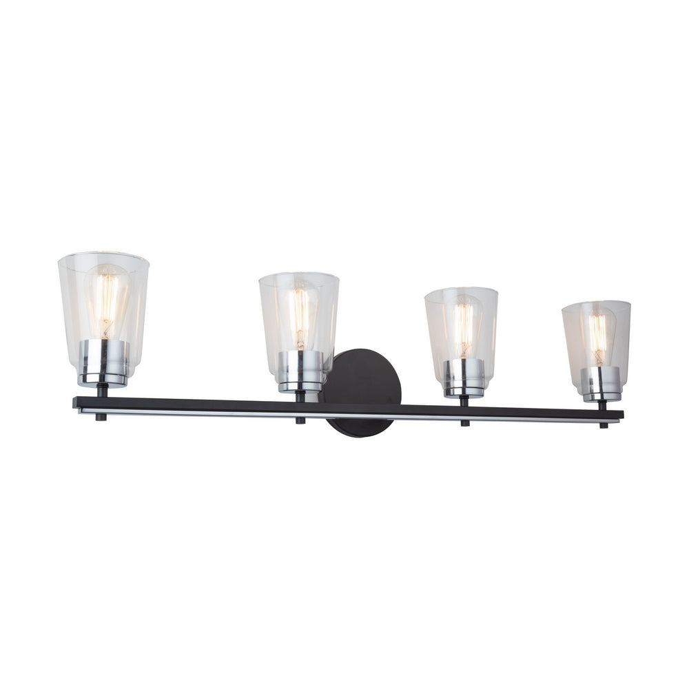 Artcraft Canada - Four Light Bathroom Vanity - Essex - Black and Chrome- Union Lighting Luminaires Decor