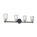 Artcraft Canada - Four Light Bathroom Vanity - Essex - Black and Chrome- Union Lighting Luminaires Decor