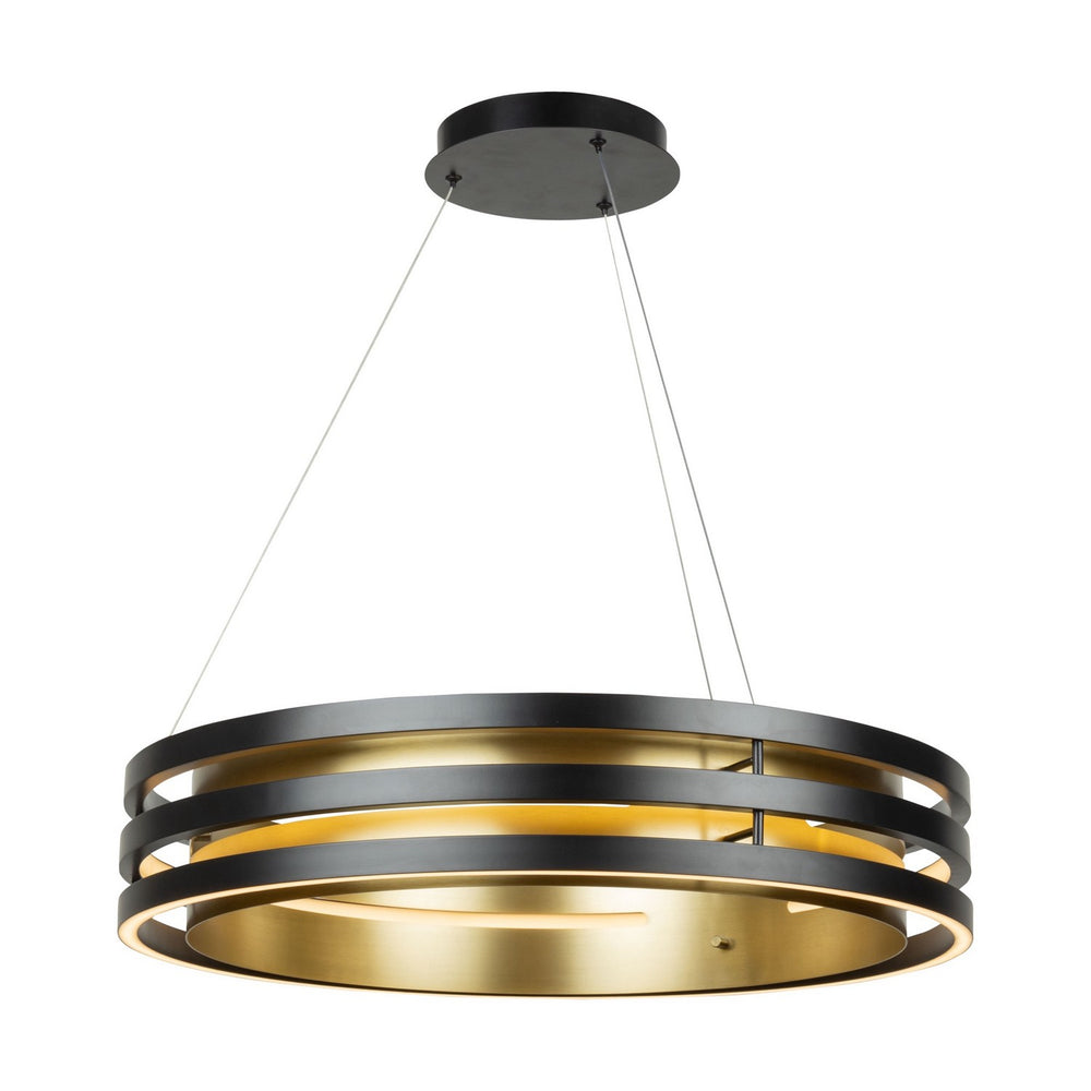 Artcraft Canada - LED Chandelier - Toledo - Black and Brushed Brass- Union Lighting Luminaires Decor