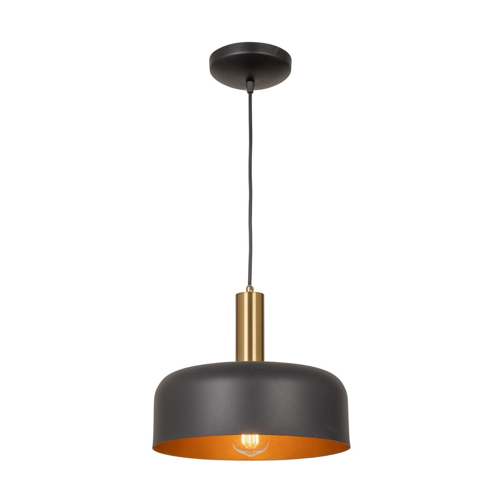 Artcraft Canada - One Light Pendant - Orsa - Black and Brushed Brass- Union Lighting Luminaires Decor