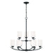 Capital Lighting - Nine Light Chandelier - Dixon - Matte Black- Union Lighting Luminaires Decor