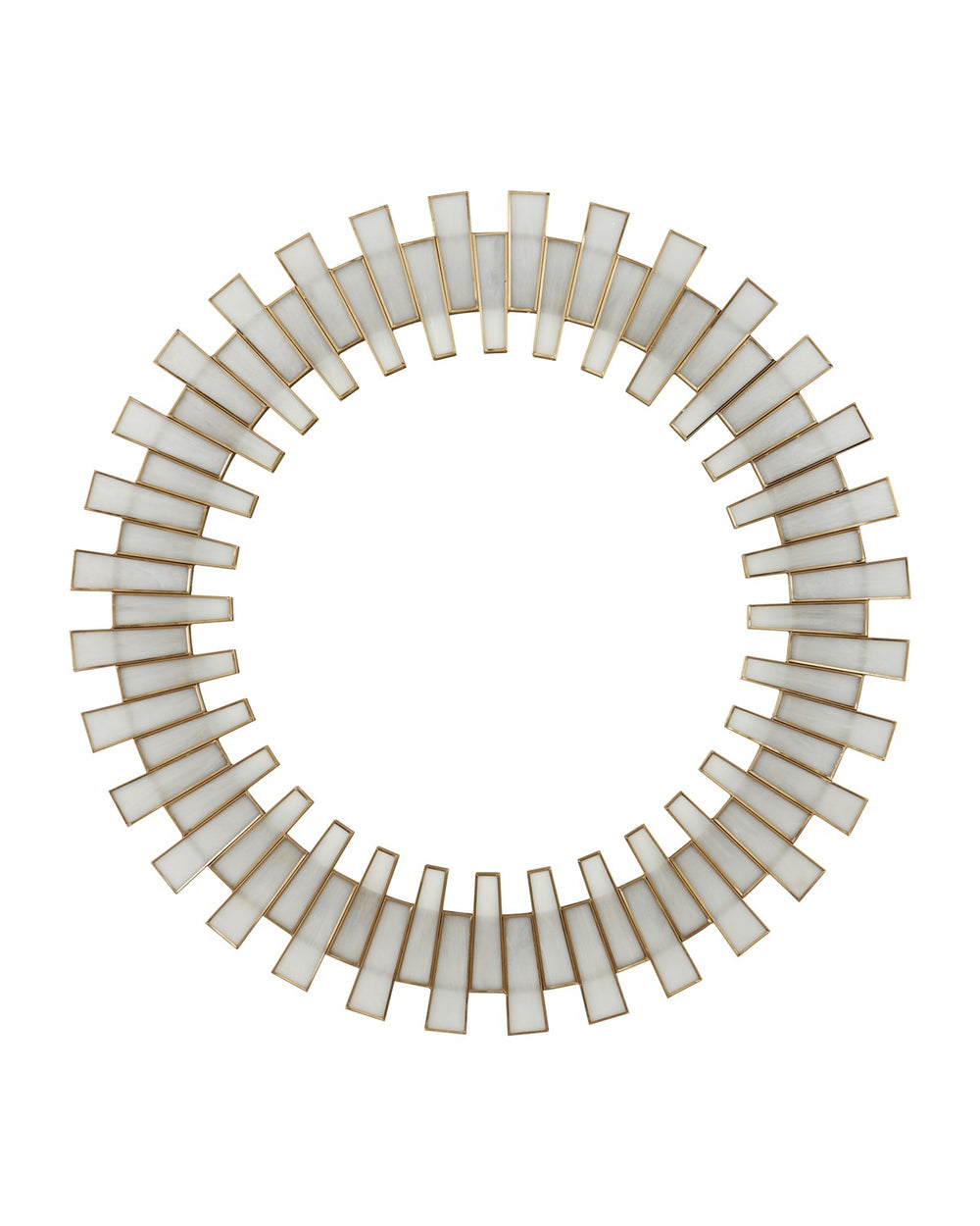 Currey and Company - Mirror - Glasdele Round Mirror - Antique Brass/White/Mirror- Union Lighting Luminaires Decor