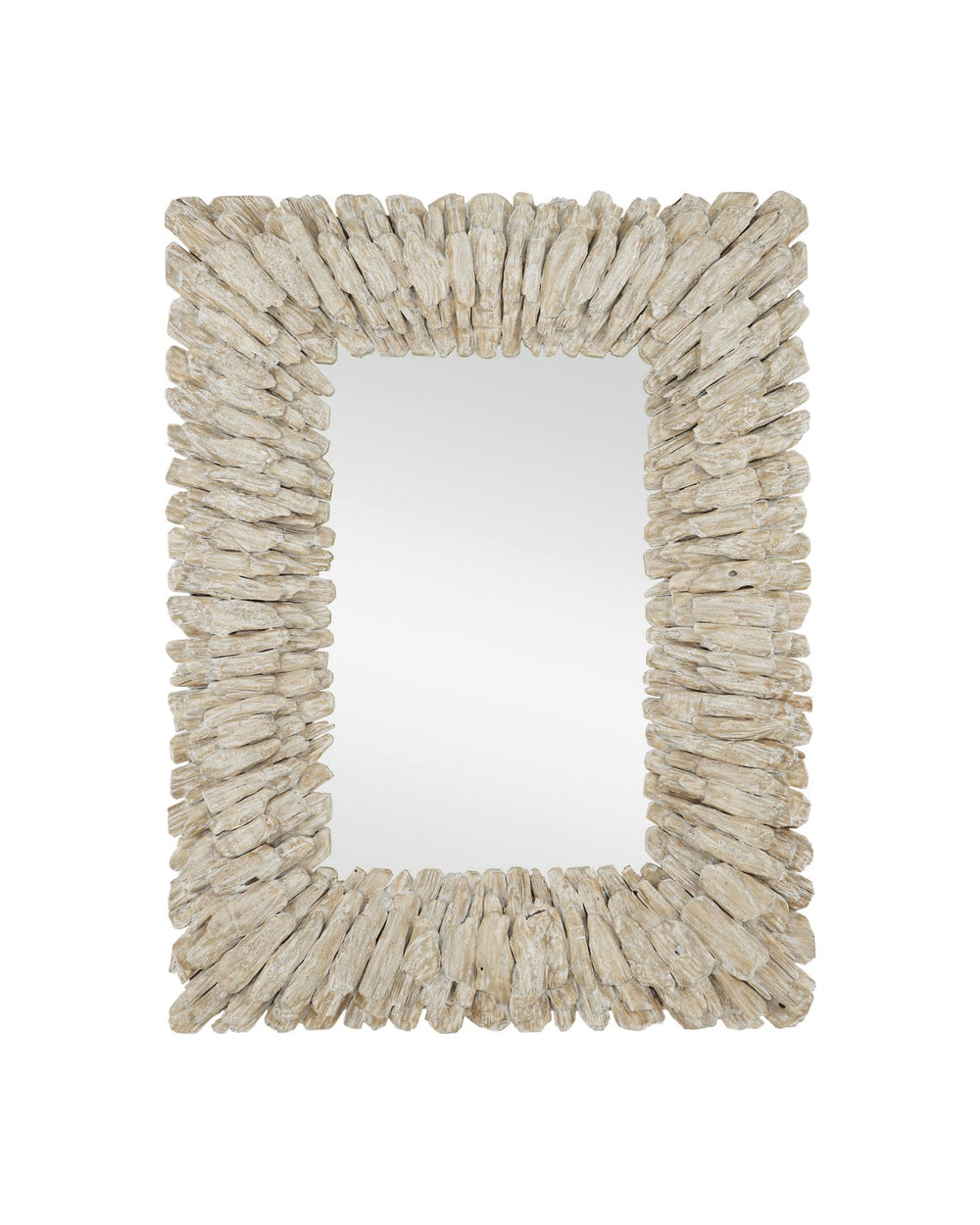 Currey and Company - Mirror - Beachhead Collection - Whitewashed Driftwood/Mirror- Union Lighting Luminaires Decor