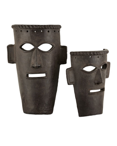 Currey and Company - Mask Set of 2 - Etu - Dark Brown- Union Lighting Luminaires Decor