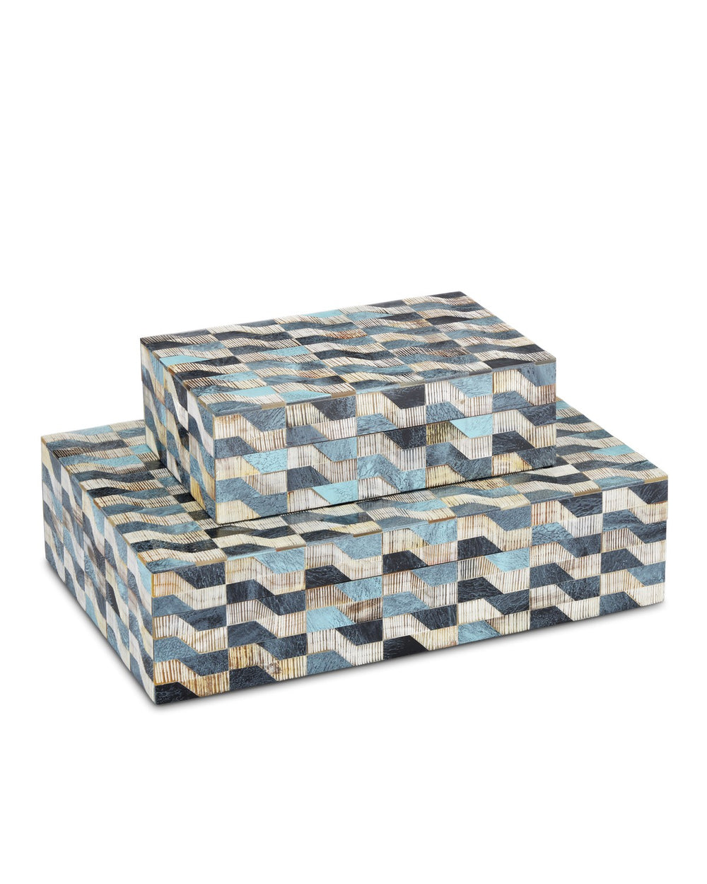 Currey and Company - Box Set of 2 - Ezra - Blue/Natural- Union Lighting Luminaires Decor