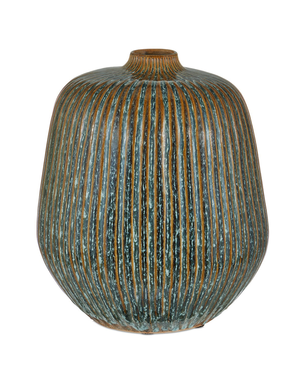 Currey and Company - Vase - Shoulder - Reactive Blue/Brown- Union Lighting Luminaires Decor