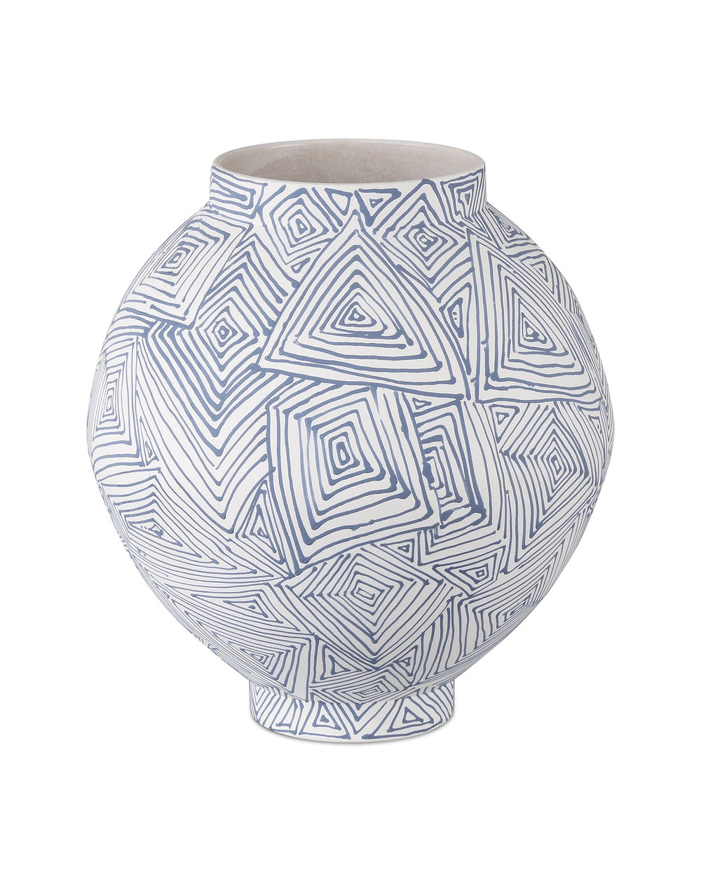Currey and Company - Vase - Blue Zag - Blue/White- Union Lighting Luminaires Decor