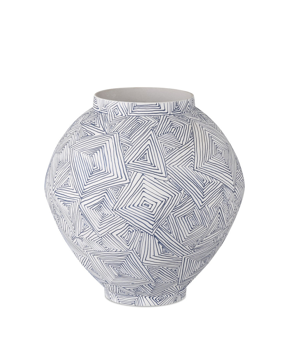 Currey and Company - Vase - Blue Zag - Blue/White- Union Lighting Luminaires Decor