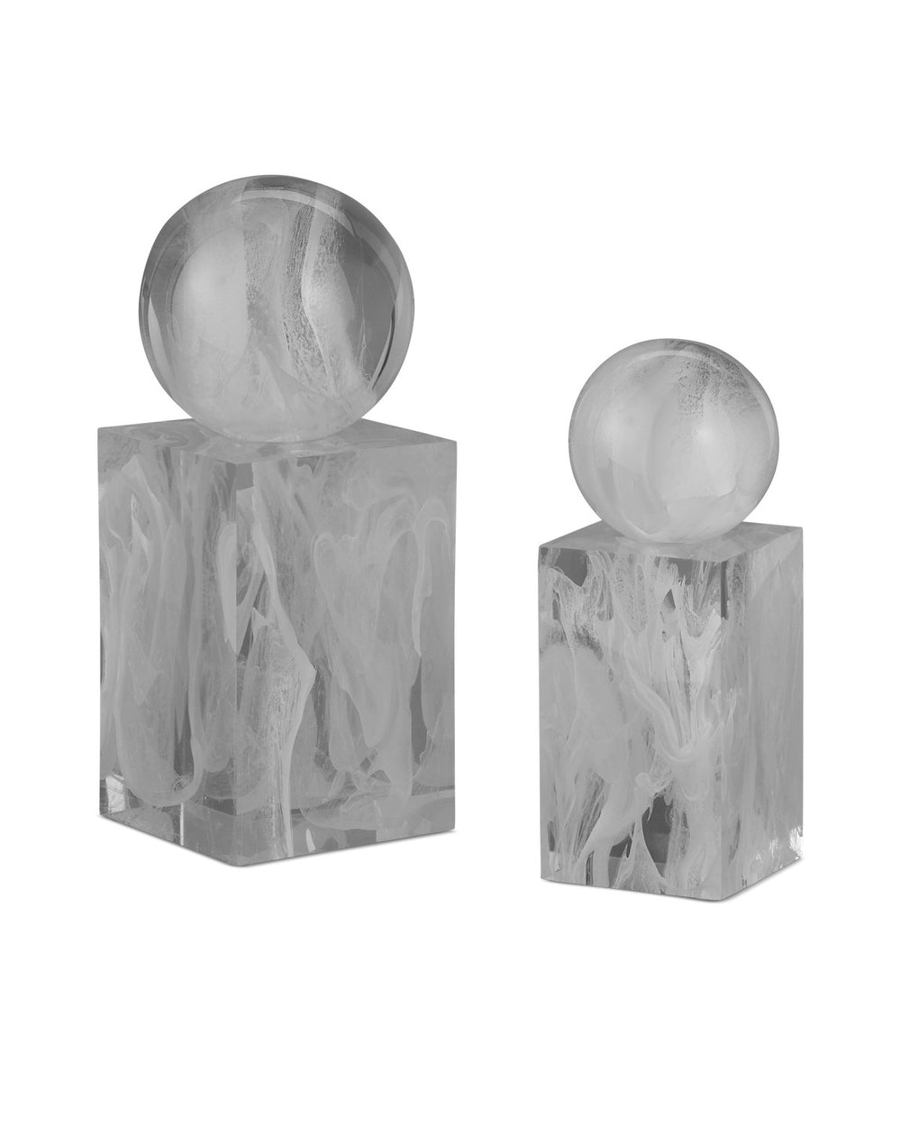 Currey and Company - Objects Set of 2 - Nova - White Swirl- Union Lighting Luminaires Decor