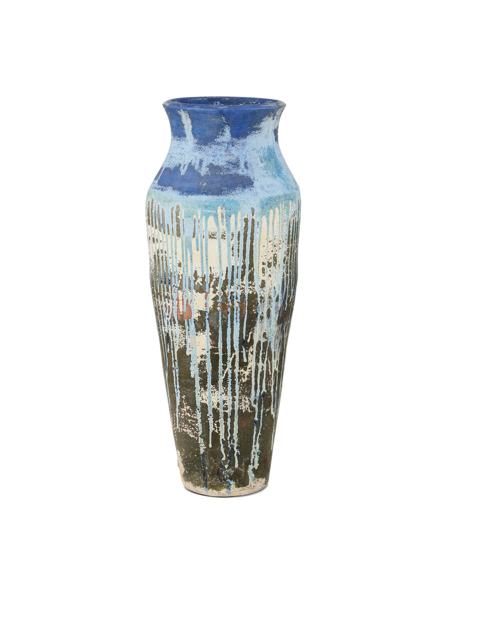 Currey and Company - Urn - Capizzi - Antique White/Blue Drip- Union Lighting Luminaires Decor