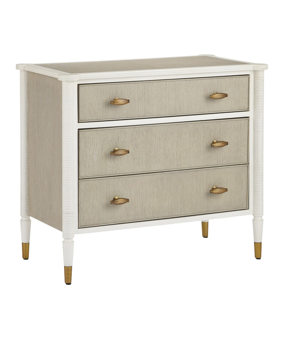 Currey and Company - Chest - Aster - Off-White/Fog/Brass- Union Lighting Luminaires Decor