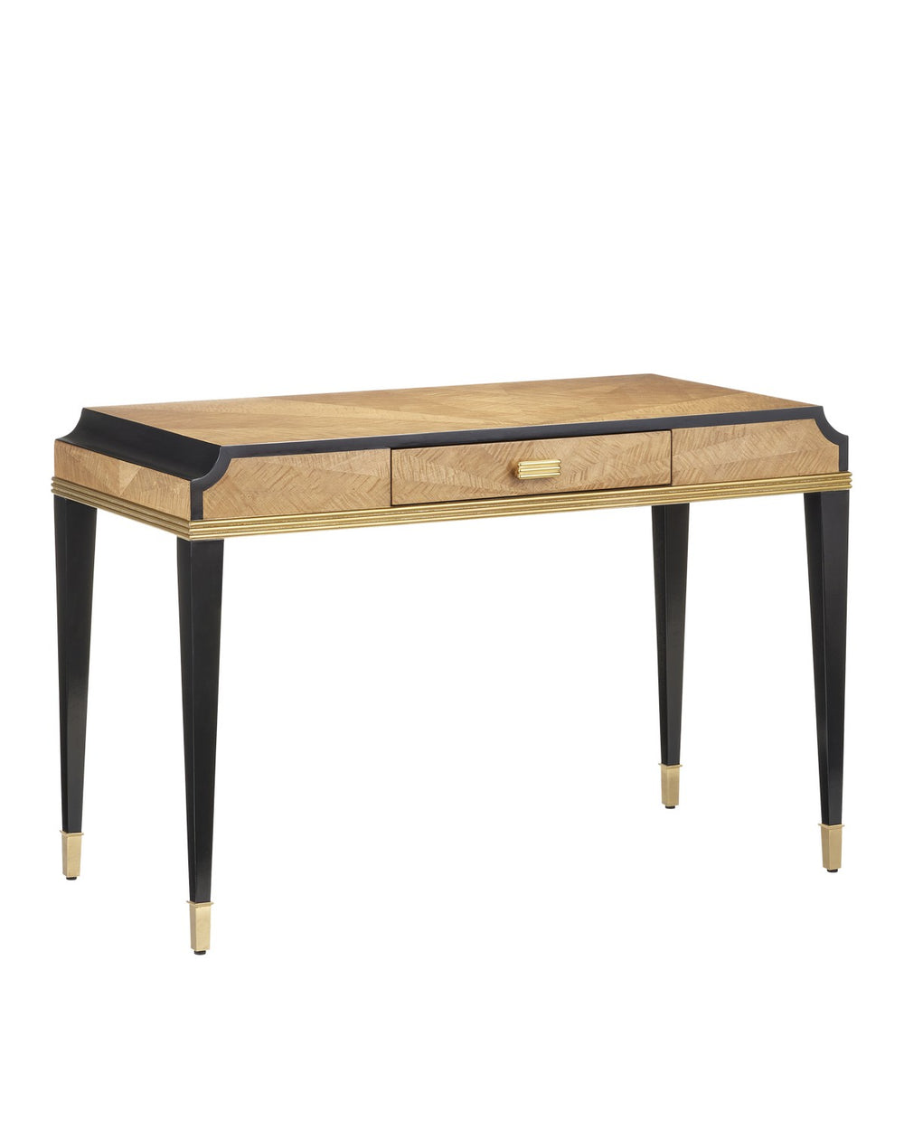 Currey and Company - Writing Desk - Kallista - Taupe/Caviar Black/Polished Brass/Black- Union Lighting Luminaires Decor