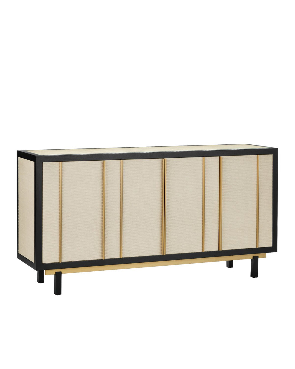 Currey and Company - Credenza - Deanna - Ivory/Black/Brushed Brass/Natural/Clear- Union Lighting Luminaires Decor