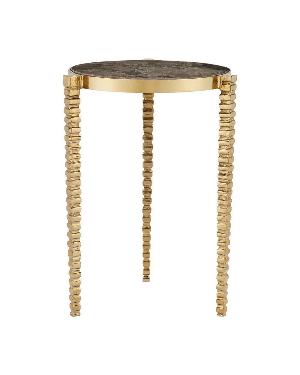 Currey and Company - Accent Table - Corrado - Polished Brass/Natural- Union Lighting Luminaires Decor
