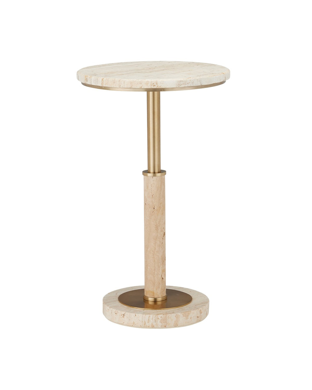 Currey and Company - Accent Table - Miles Collection - Natural/Polished Brass- Union Lighting Luminaires Decor