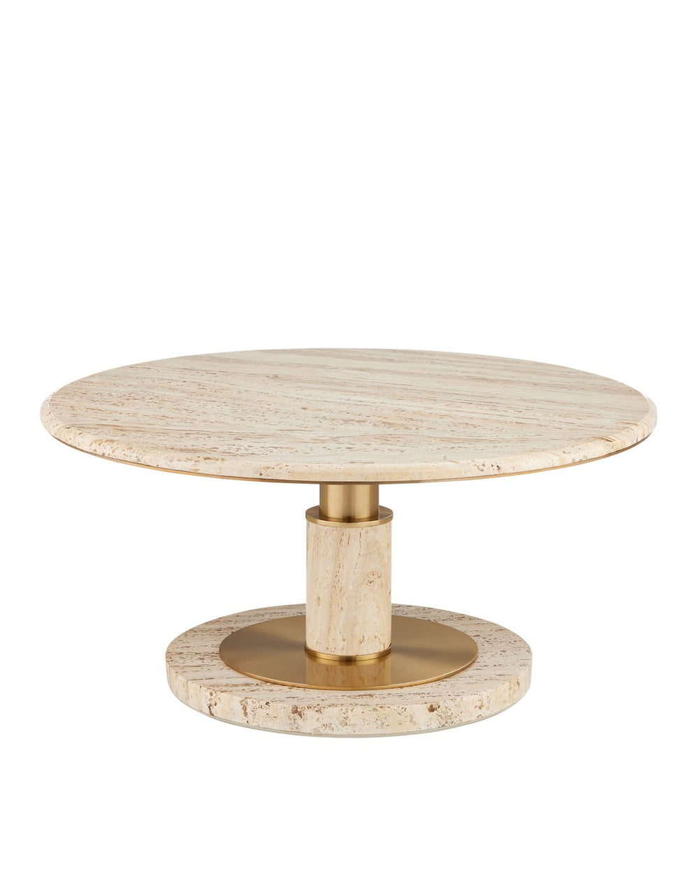 Currey and Company - Cocktail Table - Miles Collection - Natural/Polished Brass- Union Lighting Luminaires Decor
