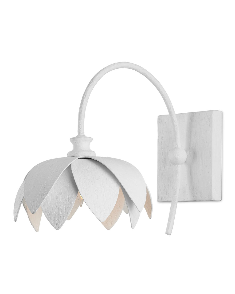 Currey and Company - One Light Wall Sconce - Sweetheart Wall Sconce - Gesso White- Union Lighting Luminaires Decor