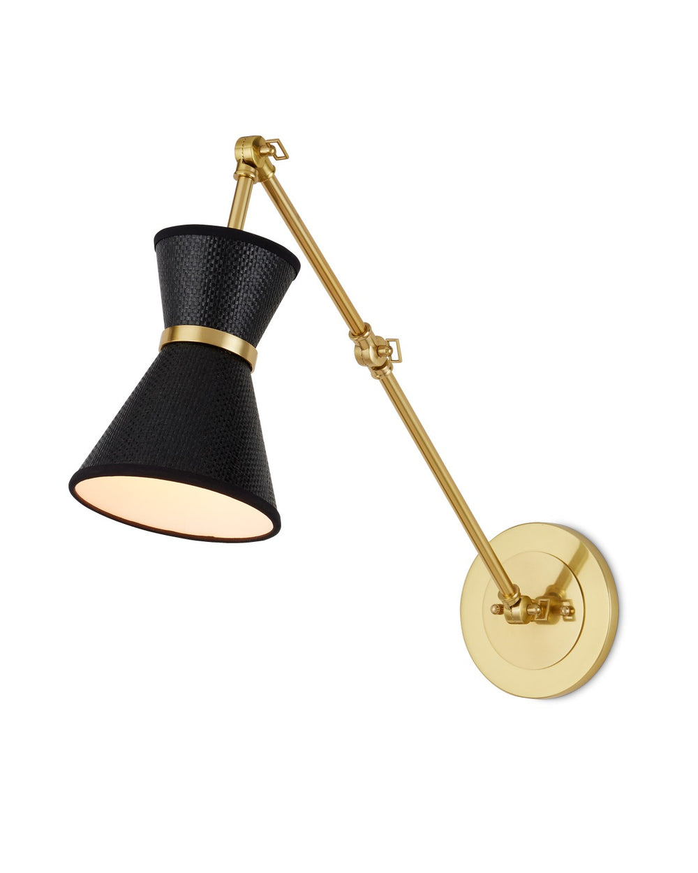 Currey and Company - One Light Wall Sconce - Avignon Collection - Polished Brass/Black- Union Lighting Luminaires Decor