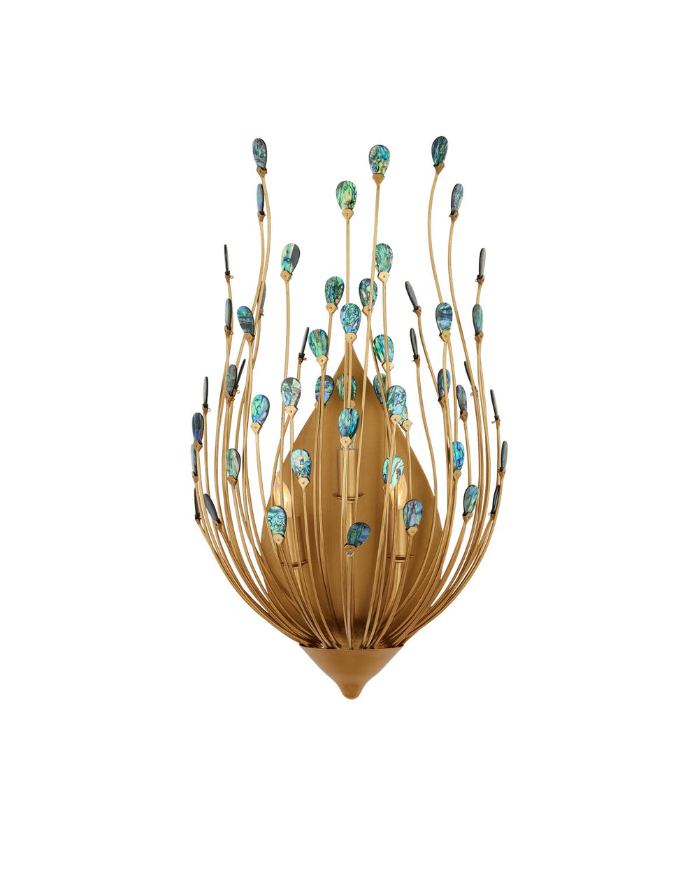 Currey and Company - Three Light Wall Sconce - Delphos - Contemporary Gold/Natural- Union Lighting Luminaires Decor