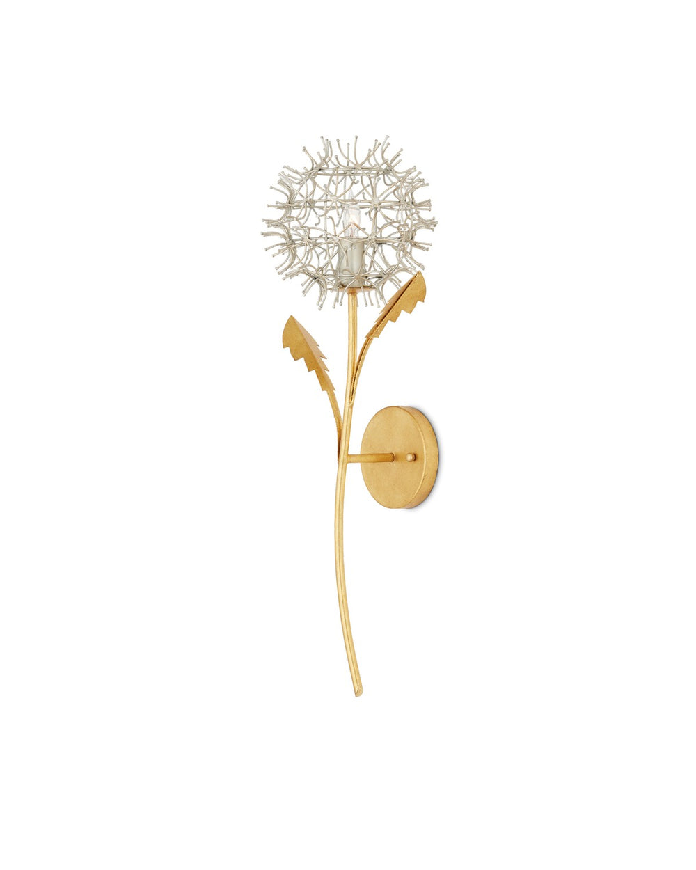 Currey and Company - One Light Wall Sconce - Dandelion - Contemporary Silver Leaf/Silver/Contemporary Gold Leaf- Union Lighting Luminaires Decor