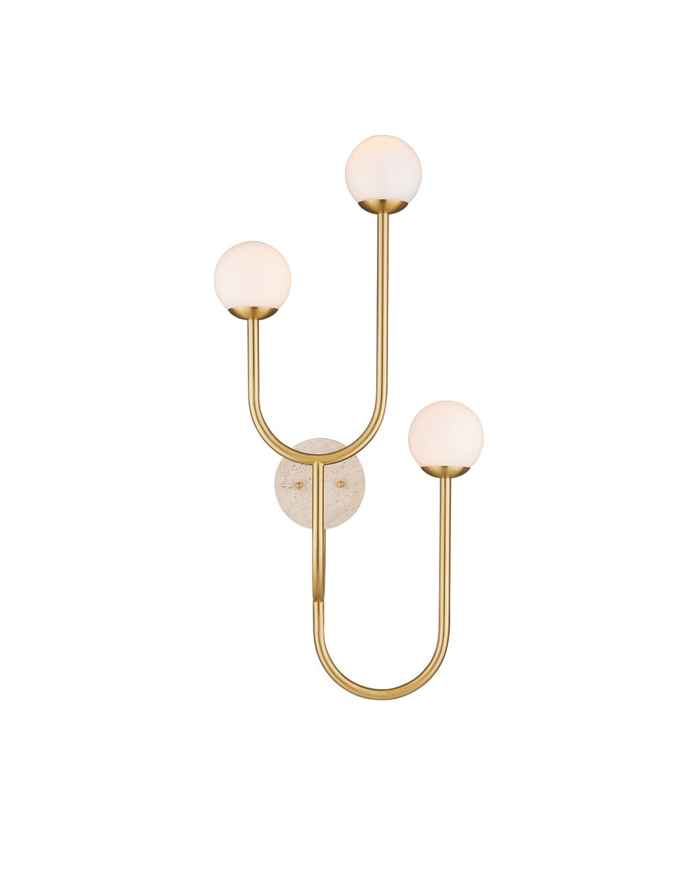 Currey and Company - Three Light Wall Sconce - Highsmith Collection - Brass/Natural/White- Union Lighting Luminaires Decor