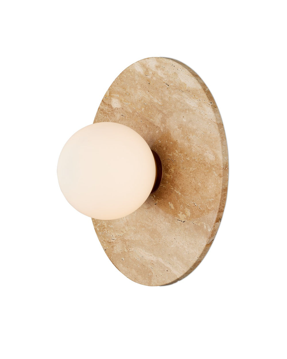 Currey and Company - One Light Wall Sconce - Apricity - Beige/Antique Brass/Frosted White- Union Lighting Luminaires Decor