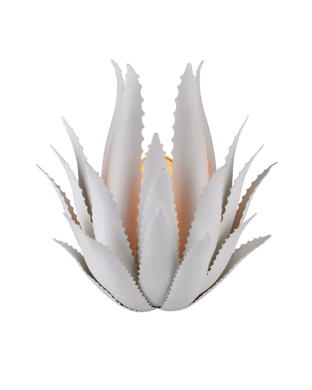 Currey and Company - One Light Wall Sconce - Agave - Gesso White- Union Lighting Luminaires Decor