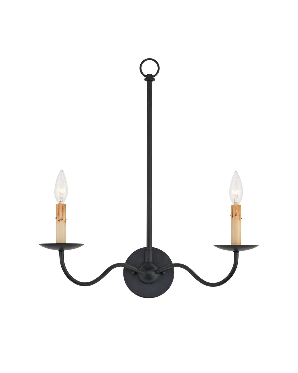 Currey and Company - Two Light Wall Sconce - Saxon Collection - Zanzibar Black- Union Lighting Luminaires Decor