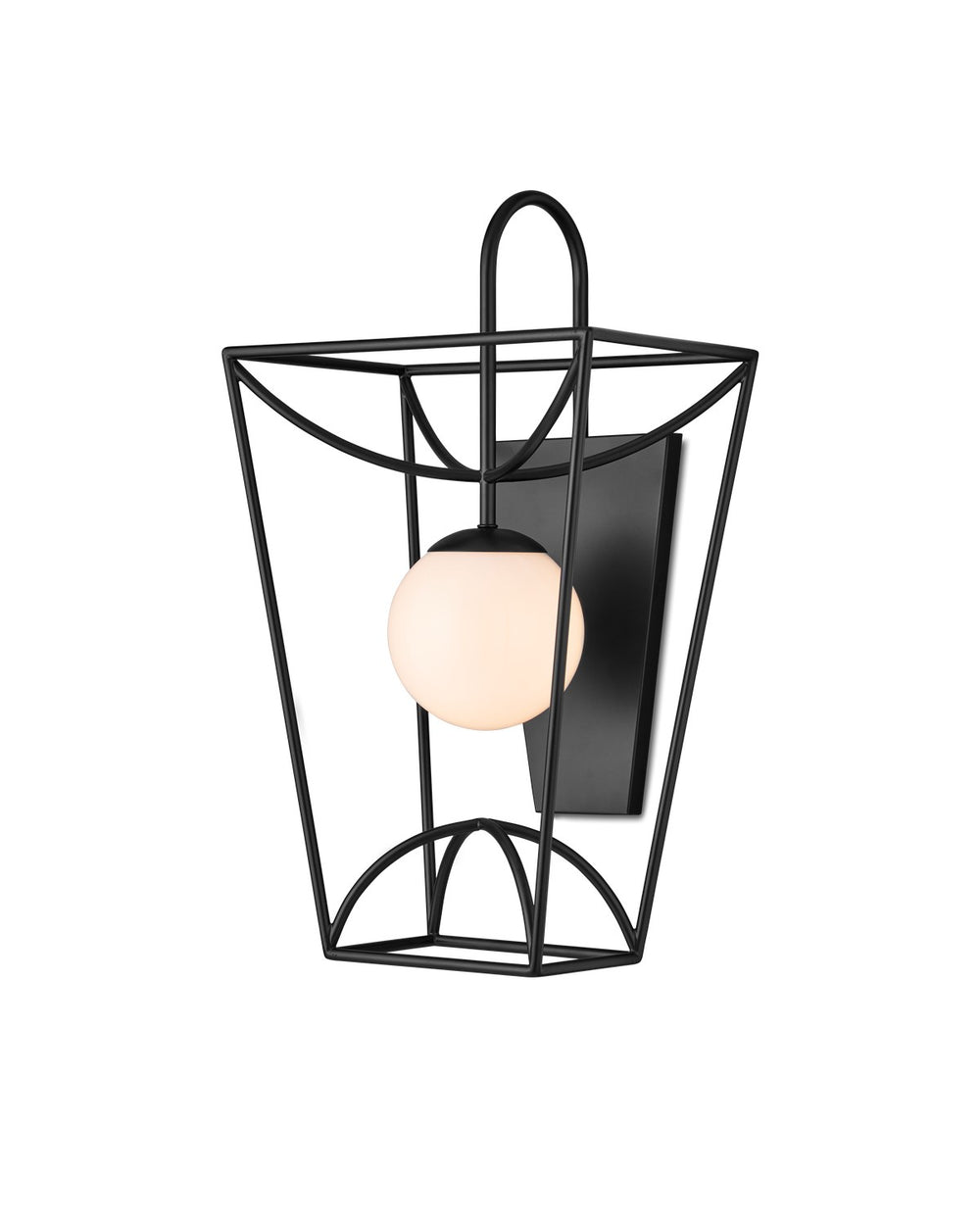 Currey and Company - One Light Wall Sconce - Rochefort - Black/White- Union Lighting Luminaires Decor
