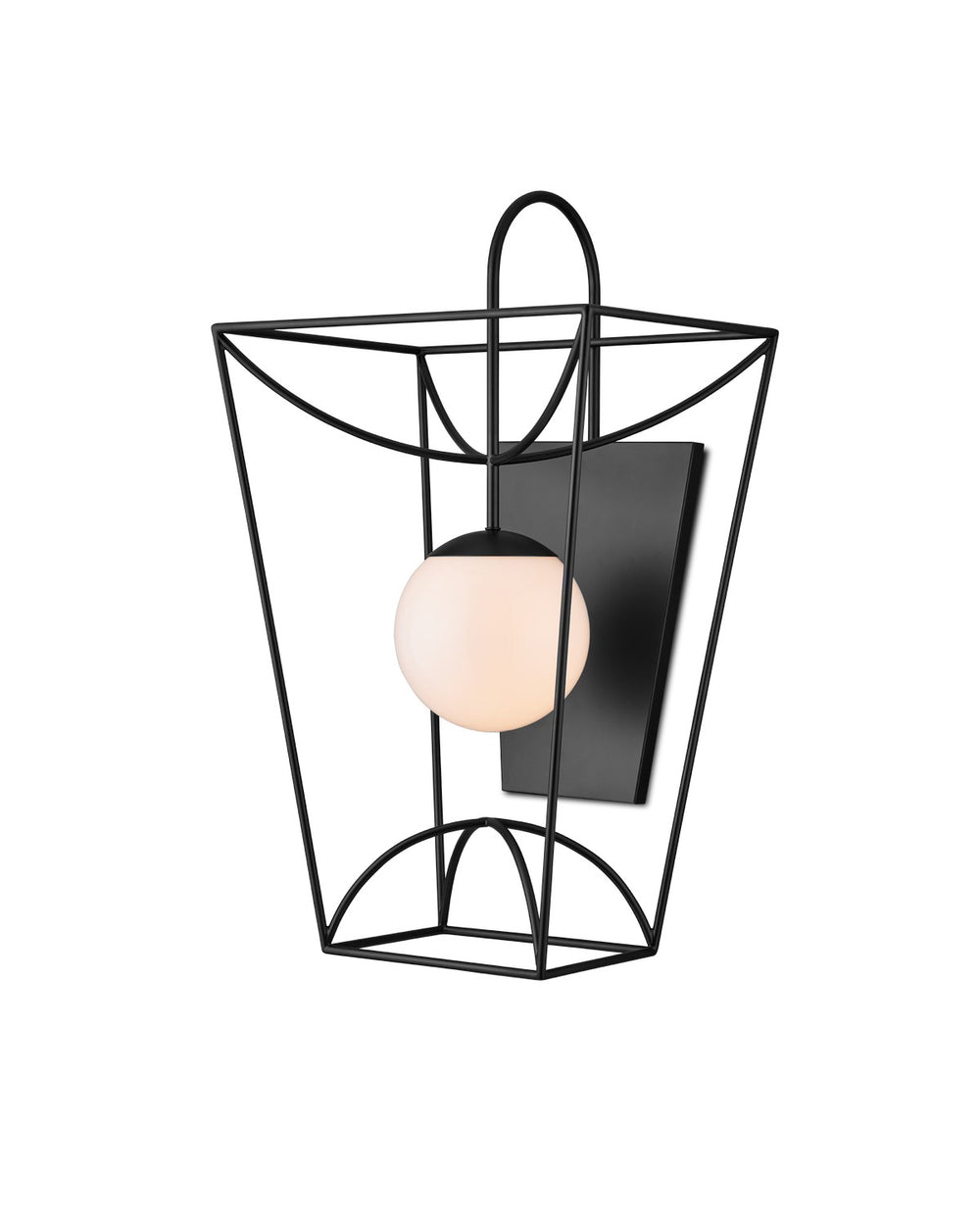 Currey and Company - One Light Wall Sconce - Rochefort - Black/White- Union Lighting Luminaires Decor