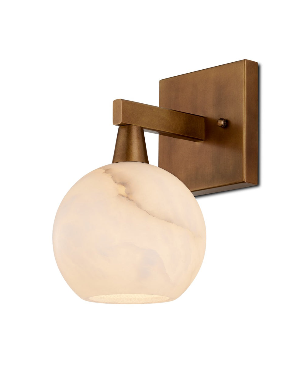 Currey and Company - One Light Wall Sconce - Bombelles - Antique Brass/Natural- Union Lighting Luminaires Decor