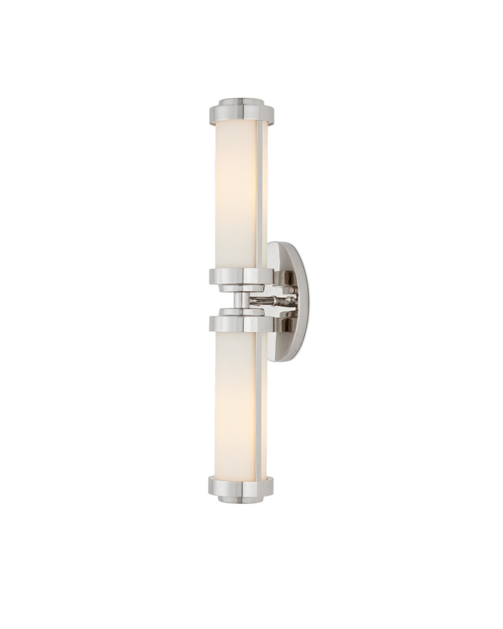 Currey and Company - Two Light Wall Sconce - Bowland - Polished Nickel/White- Union Lighting Luminaires Decor