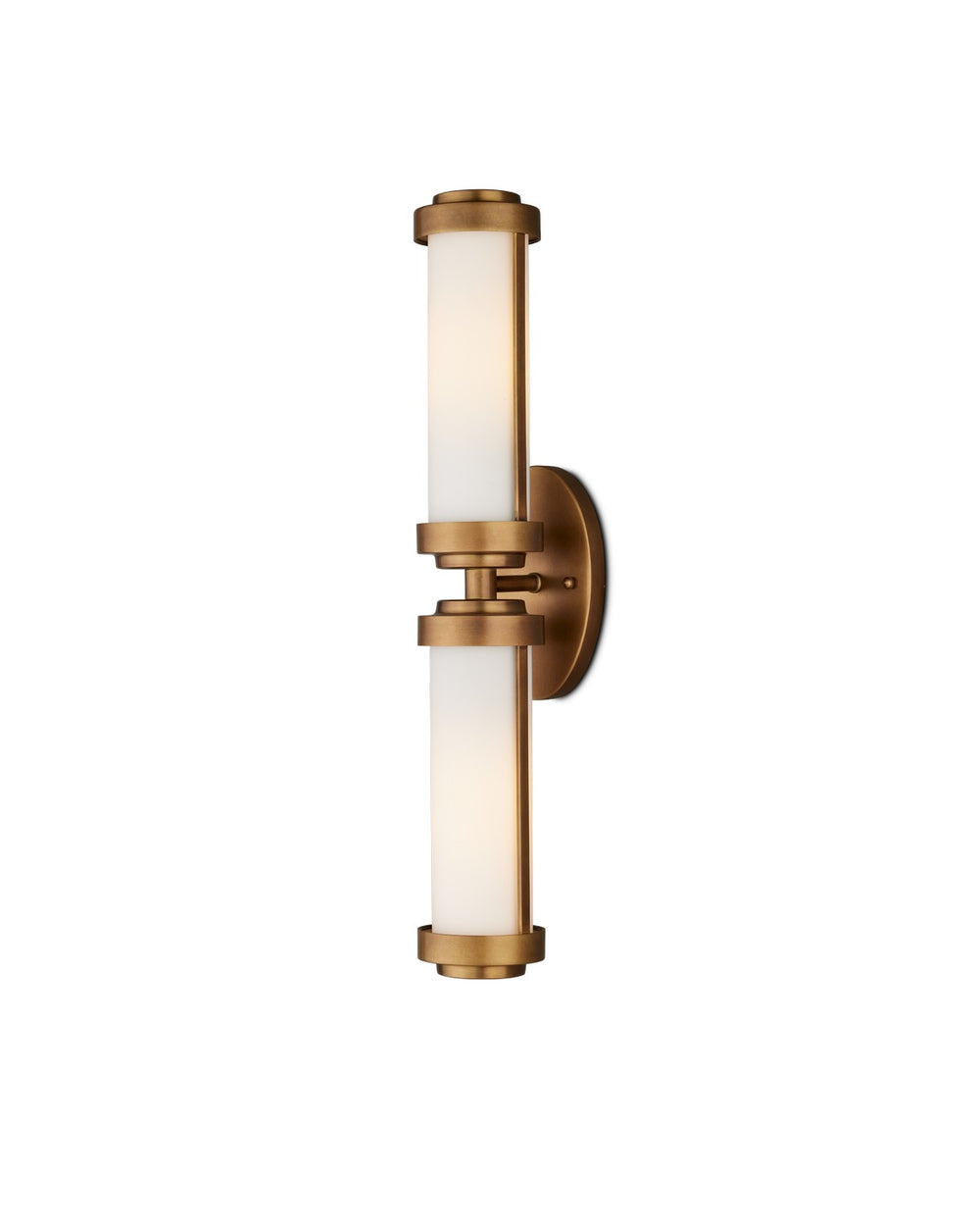 Currey and Company - Two Light Wall Sconce - Bowland - Antique Brass/White- Union Lighting Luminaires Decor