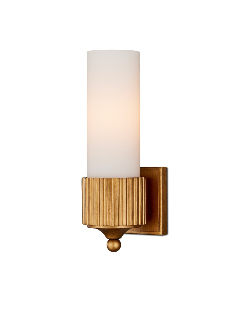 Currey and Company - One Light Wall Sconce - Bryce - Gold/Frosted- Union Lighting Luminaires Decor
