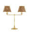 Currey and Company - Two Light Desk Lamp - Deauville Collection - Polished Brass/Natural- Union Lighting Luminaires Decor