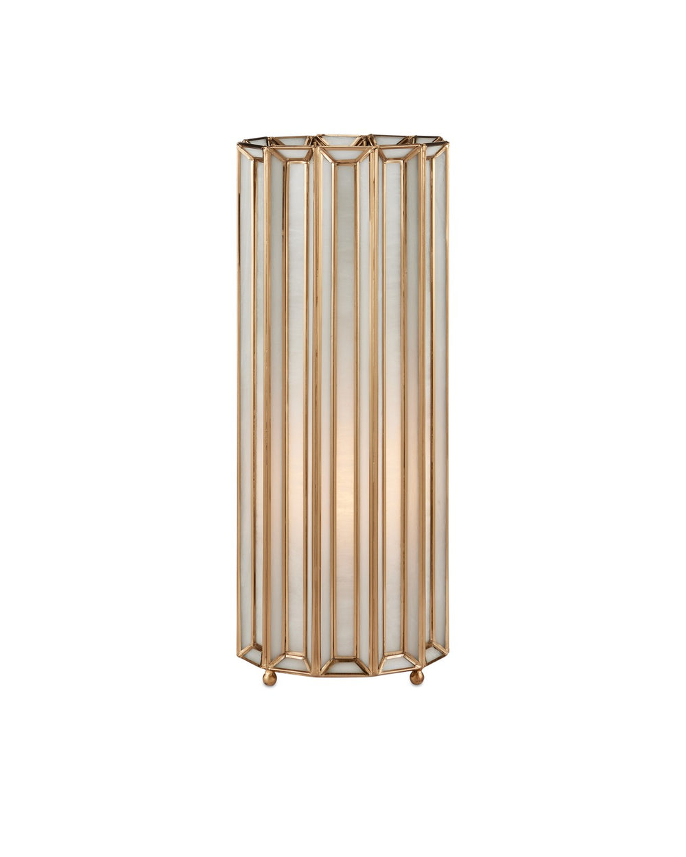 Currey and Company - One Light Table Lamp - Daze - White/Antique Brass- Union Lighting Luminaires Decor