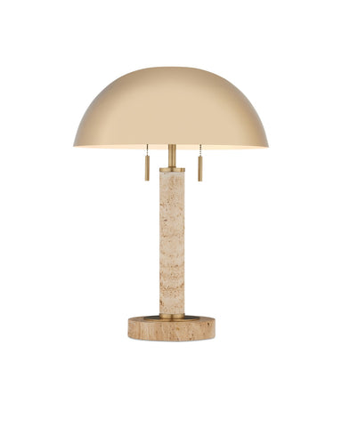 Currey and Company - Two Light Table Lamp - Miles Collection - Brass/Natural- Union Lighting Luminaires Decor