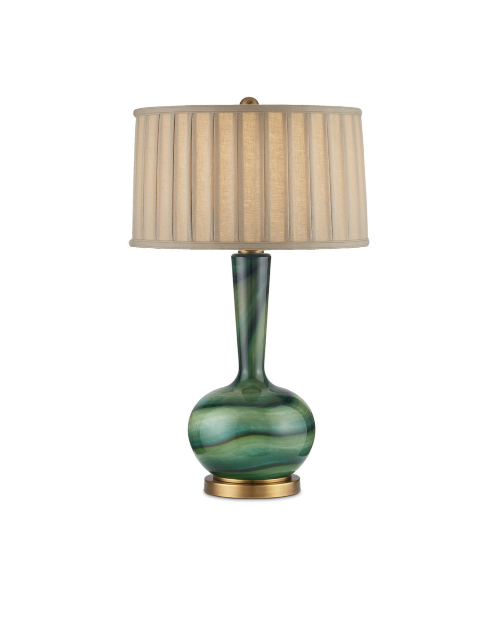 Currey and Company - One Light Table Lamp - Lamartine - Green/Antique Brass- Union Lighting Luminaires Decor